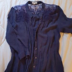 Blue Button Down Too